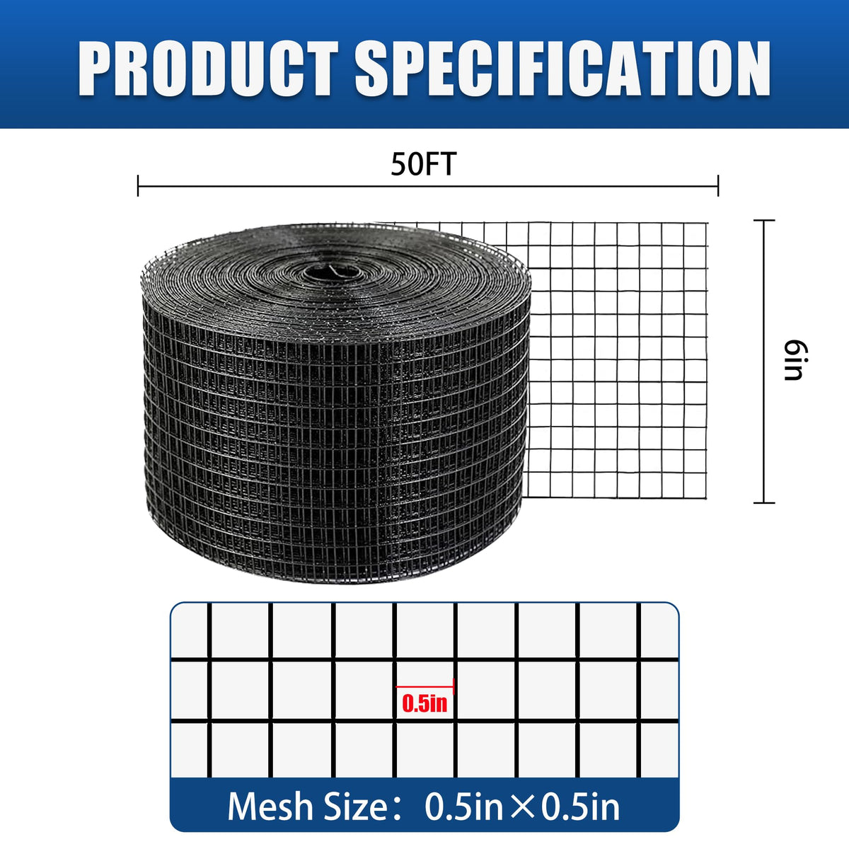 Moyios black PVC coated steel netting showing rust-resistant finish