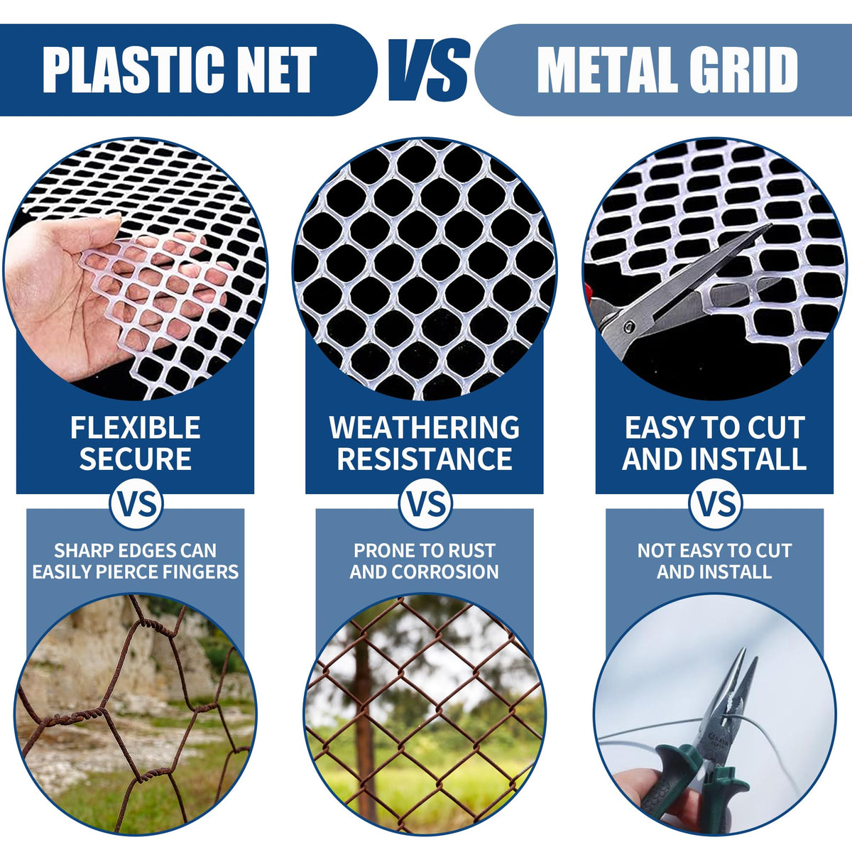 Moyios garden fence white mesh bed edge; clearly defines planting zones.