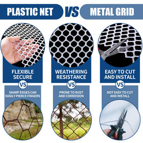 Moyios garden fence white mesh bed edge; clearly defines planting zones.