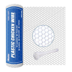 Moyios heavy-duty chicken wire white roll; durable outdoor fencing for gardens.