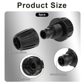 Mozeat Lens 3-4 garden hose to 1-2 drip adapter for quick setup.