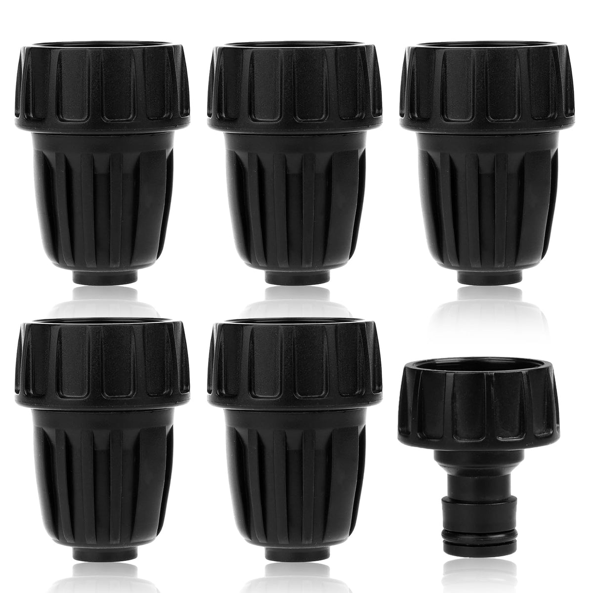 Mozeat Lens 5-pack drip fittings for easy garden irrigation connections.