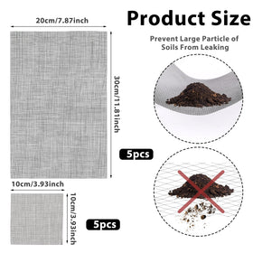 Mozeat Lens flower pot hole mesh pad 10x10cm for versatile pot bottom protection.