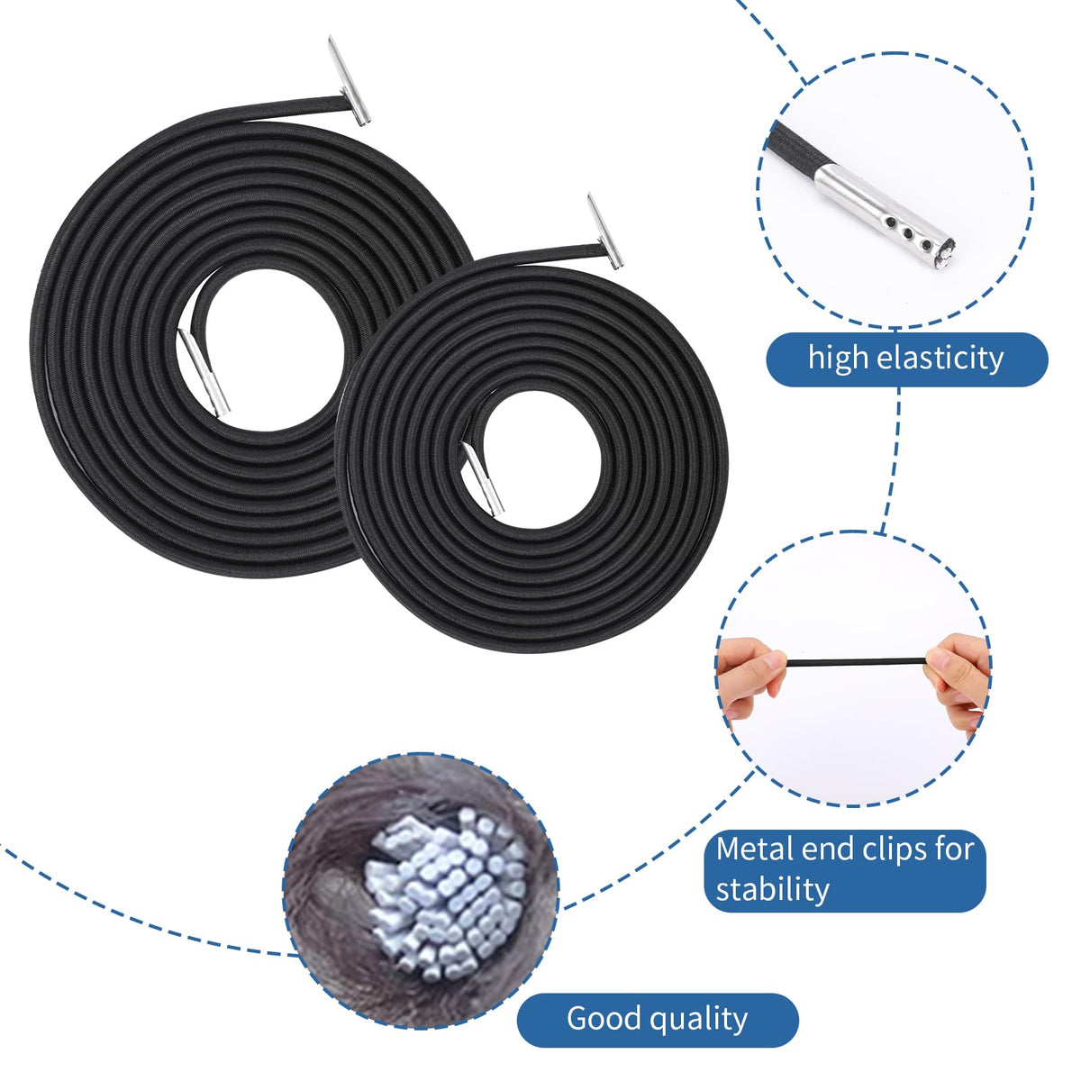 Mozeat Lens nylon-latex blend cords close-up showing durability