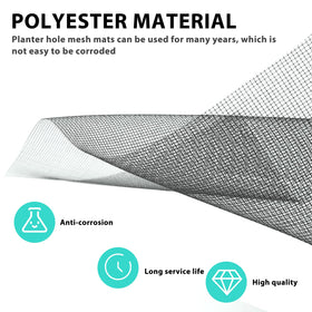 Mozeat Lens polyethylene mesh close-up showing sturdy, durable material.