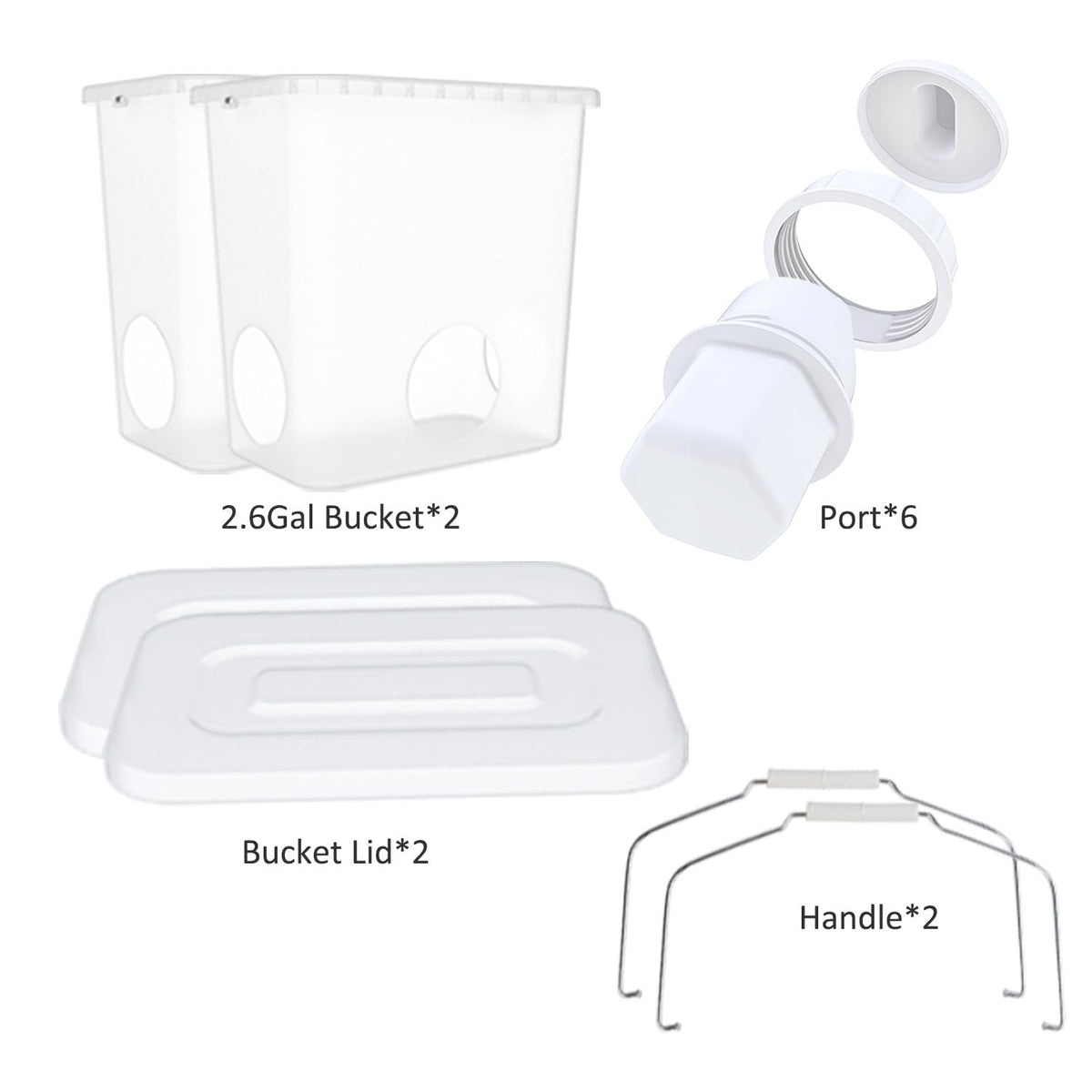 Mozoba two 2.6-gallon buckets included for extended use