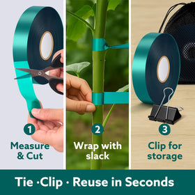 MOZZPAD plant tie tape securing grape vines during growing season.