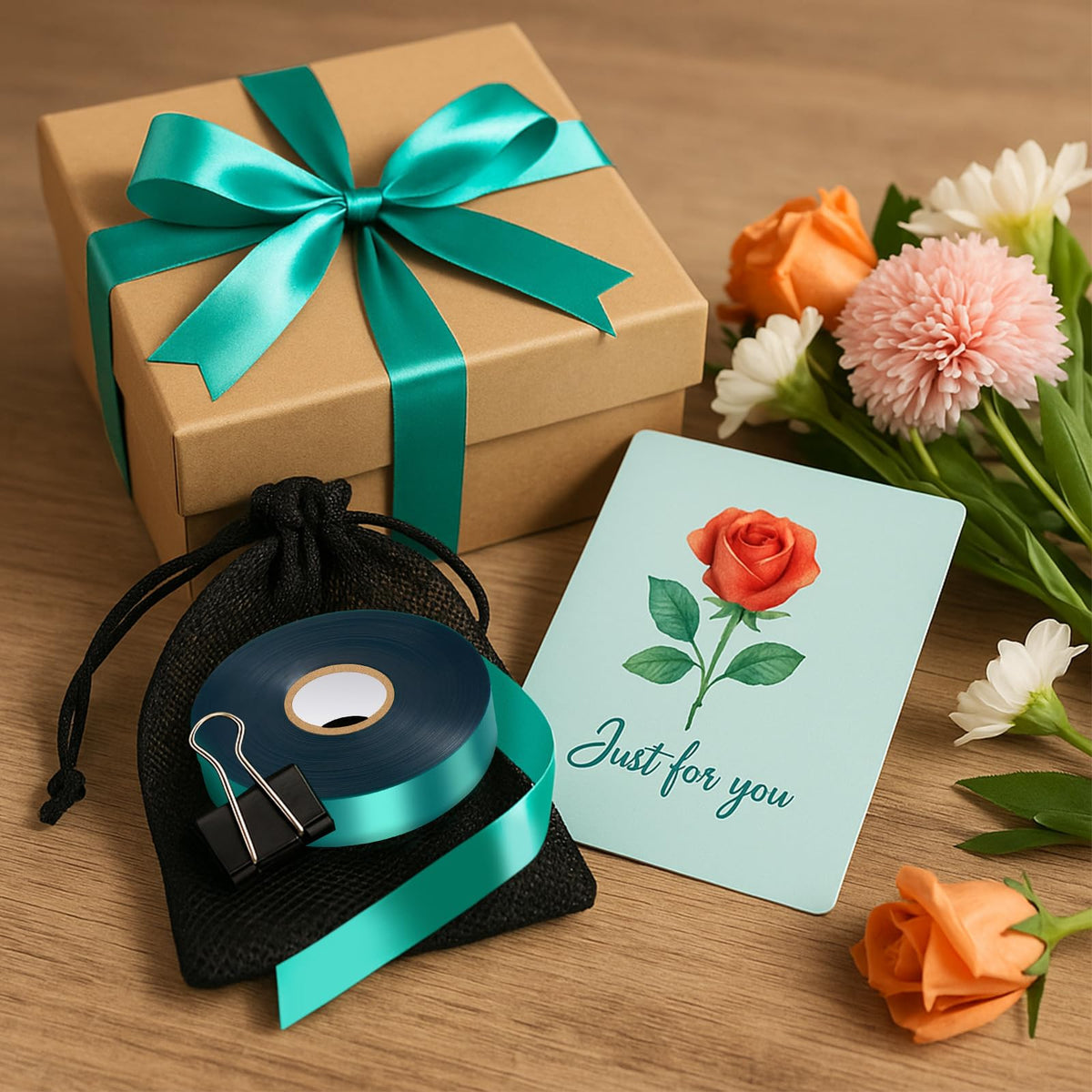 MOZZPAD plant tie tape in a garden scene, flexible and reusable.