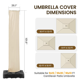 MPL Shade umbrella cover includes telescopic pole for easy installation
