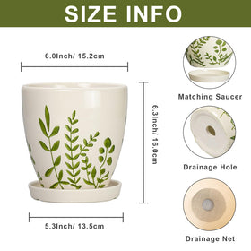 MPotTo ceramic pot with drainage hole promotes airflow and healthy roots