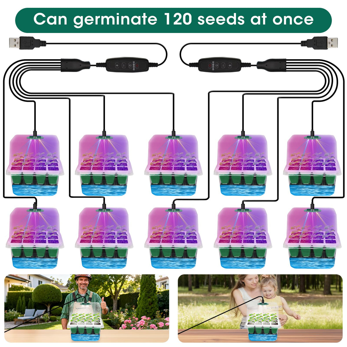 MQHUAYU 10-pack seed starter kit ready for batch planting and early garden starts