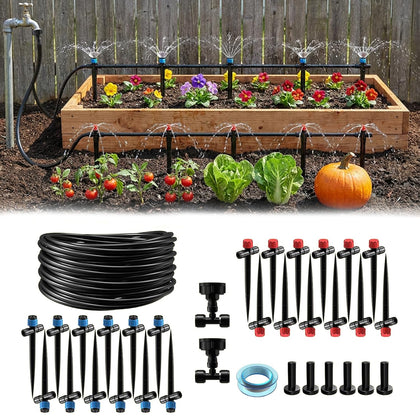 MQHUAYU drip irrigation kit: quick, tool-free assembly for easy garden setup