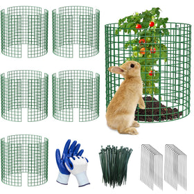 MQHUAYU 6-pack plant protectors round cages shield seedlings from rabbits