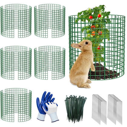 MQHUAYU 6-pack plant protectors round cages shield seedlings from rabbits