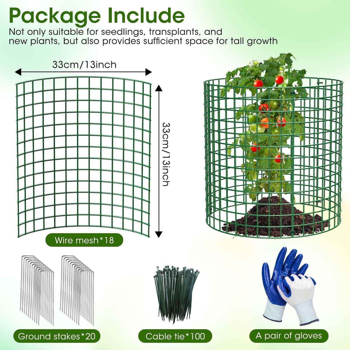 MQHUAYU round cage provides easy, tool-free setup for quick garden protection
