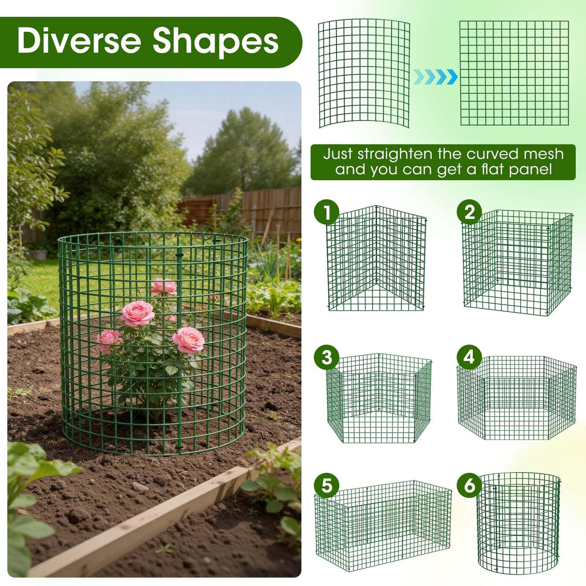 MQHUAYU flexible-growing-space cages adapt to plant size and growth