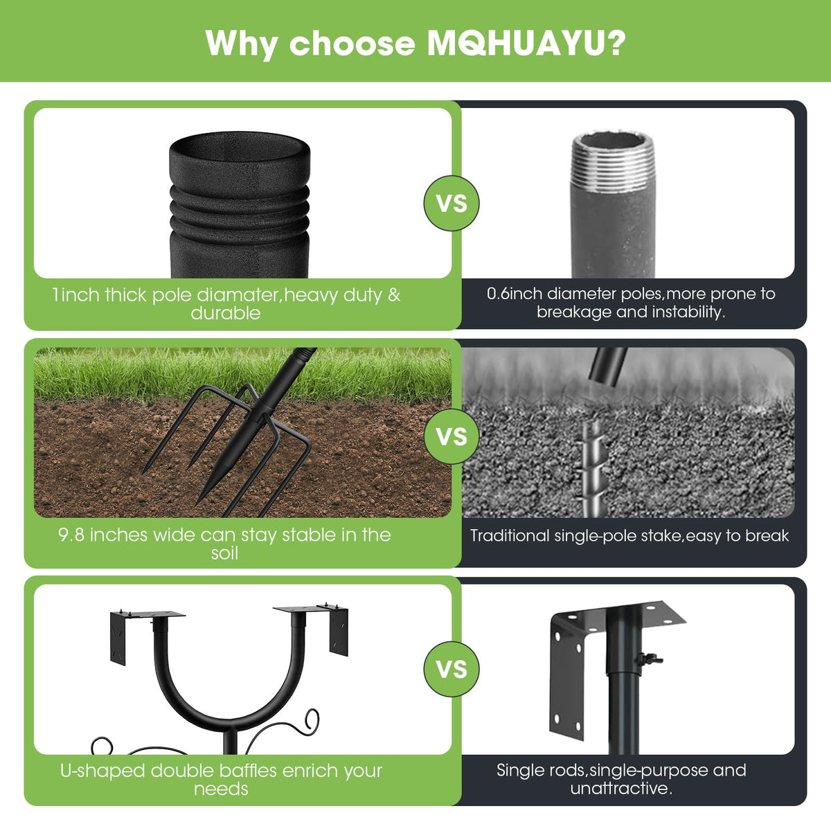 MQHUAYU four decorative hooks ready to attract diverse backyard birds.
