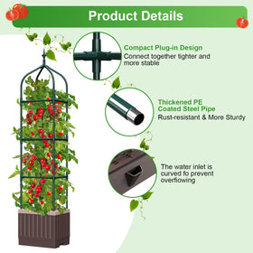 MQHUAYU planter on patio ideal for tomatoes, strawberries, and climbing beans.