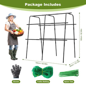 MQHUAYU raised-bed compatible trellis fits 63x15.8x63 inch garden layout.