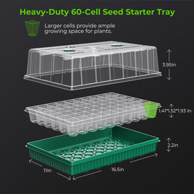 MQHUAYU seed starter tray reusable bottom design ready for soil