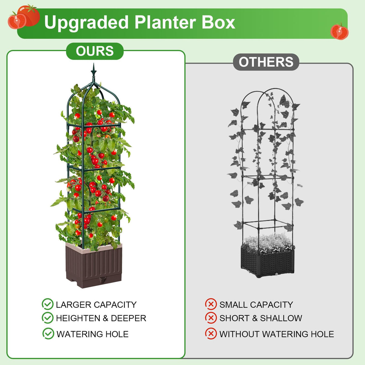 MQHUAYU trellis design guides tomatoes and cucumbers upward.