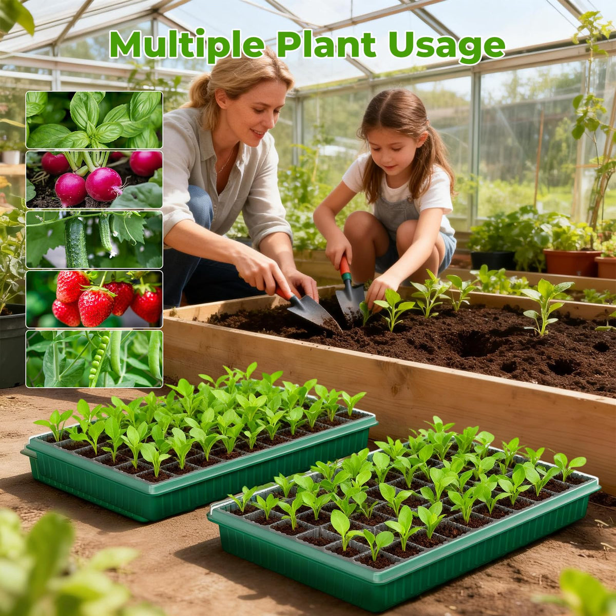 MQHUAYU seed starter tray suited for flowers, vegetables, and fruits at home