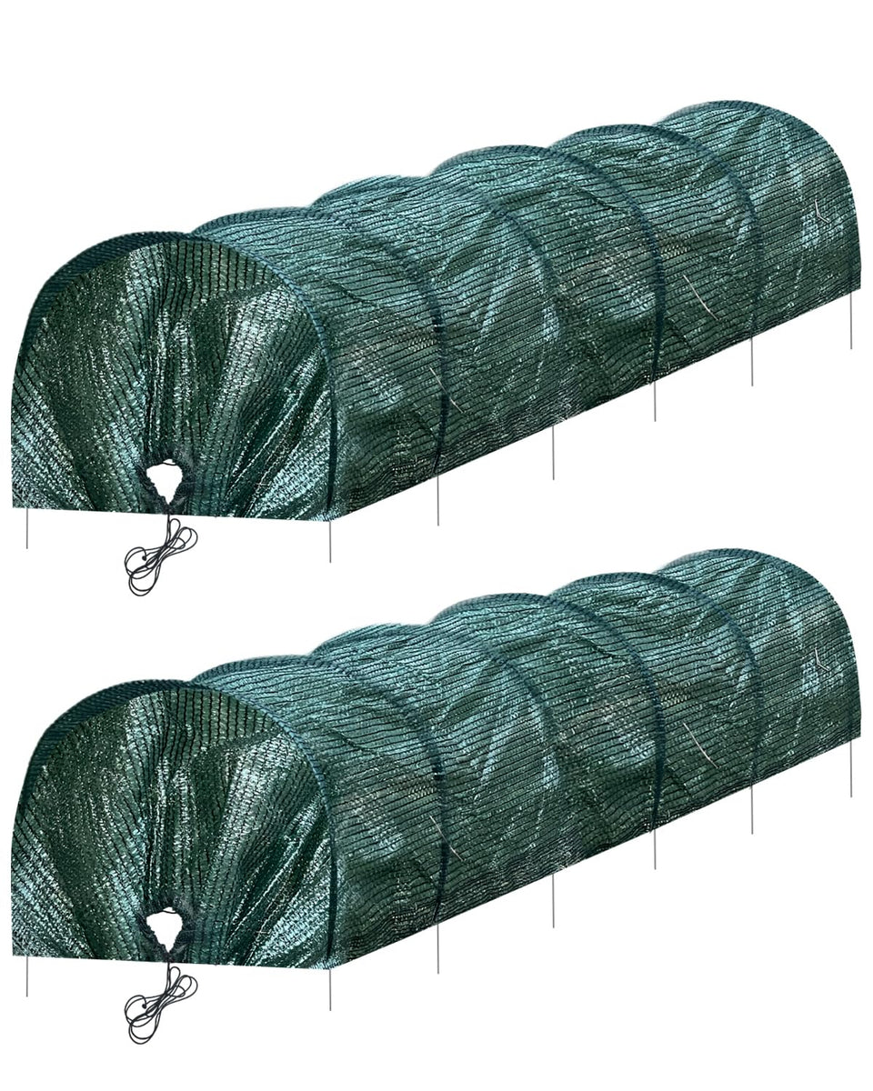 MQJIAZHI 2-pack tunnel shade cover fully assembled for immediate garden protection.