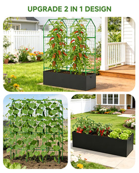 MQJIAZHI A-shape garden trellis stands tall for outdoor climbing plants.