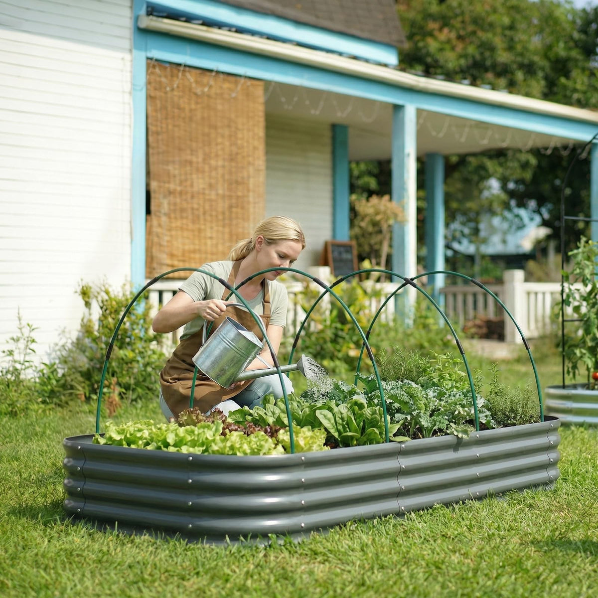 MQJIAZHI anti-corrosion fiberglass supports year-round garden use.