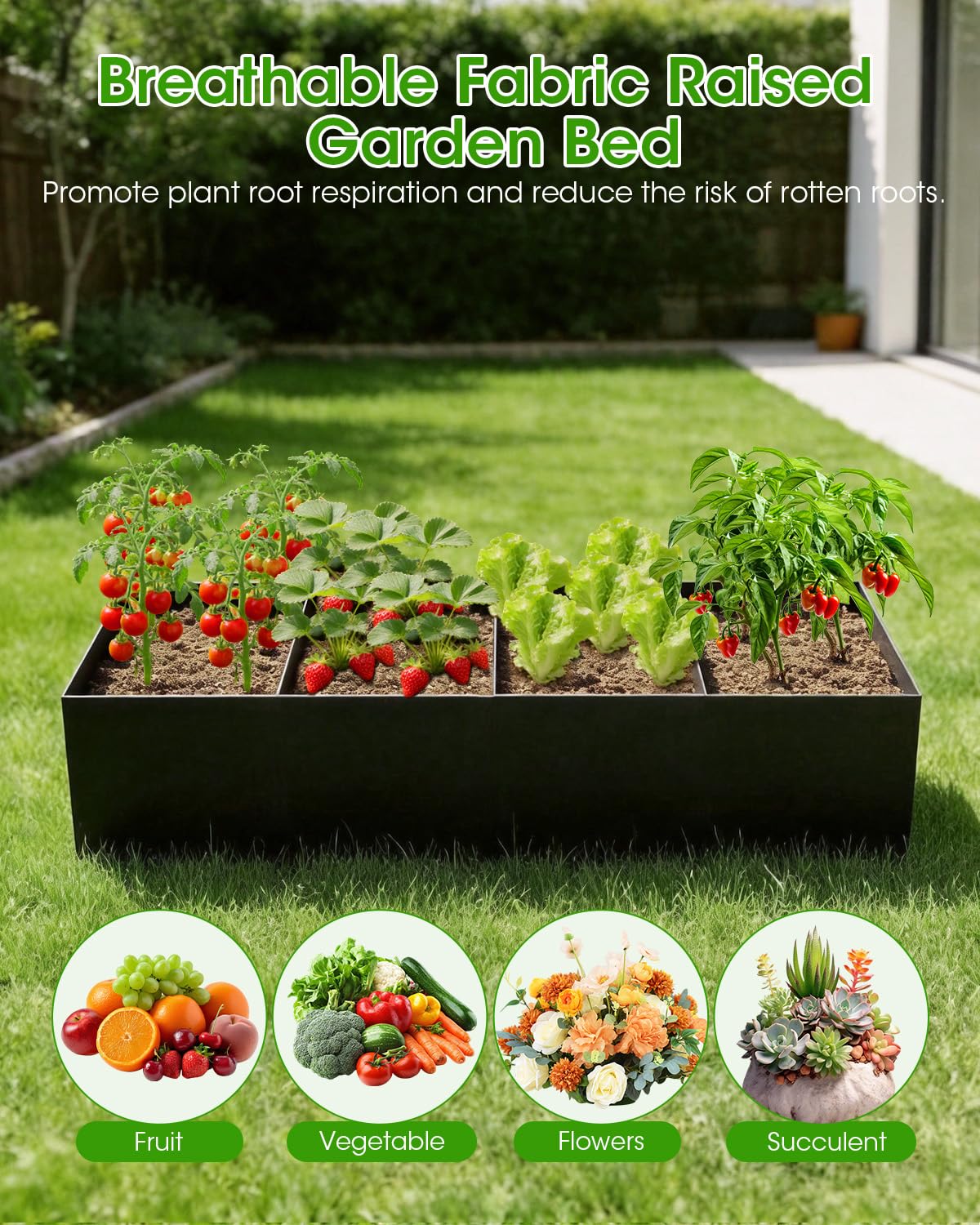 MQJIAZHI breathable grow bag texture promotes aeration and healthier roots