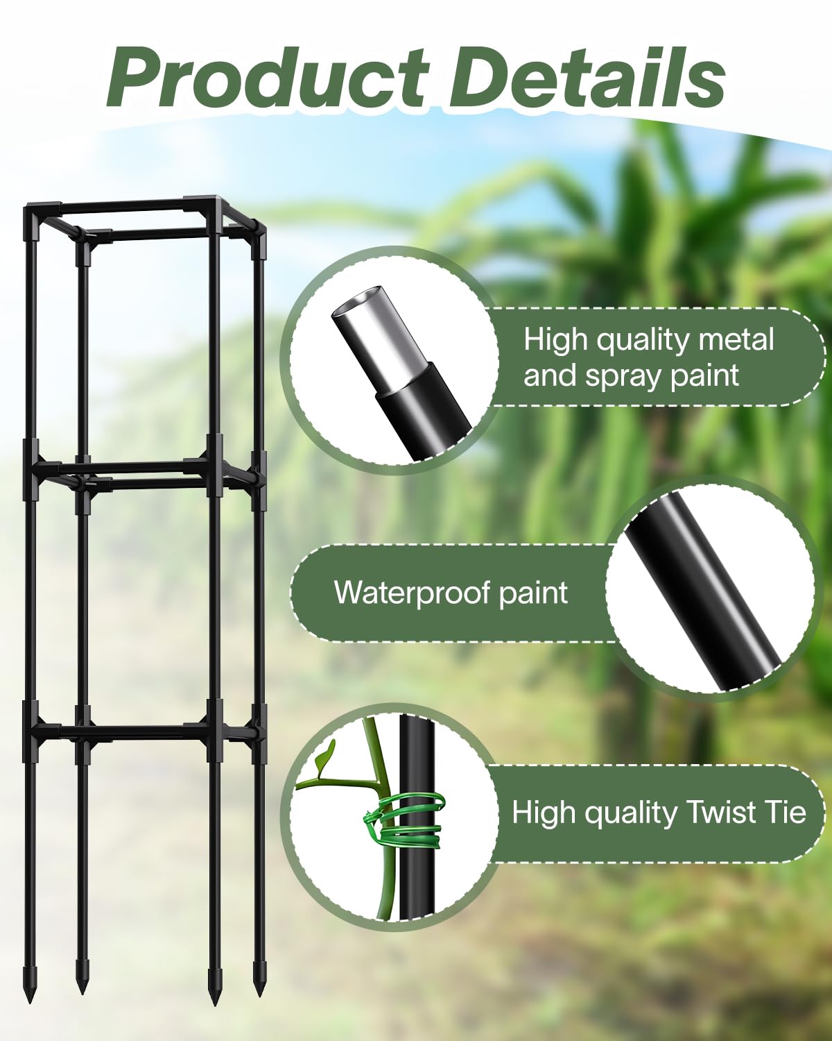 2-pack MQJIAZHI trellis ideal for tomatoes, roses, and climbing varieties
