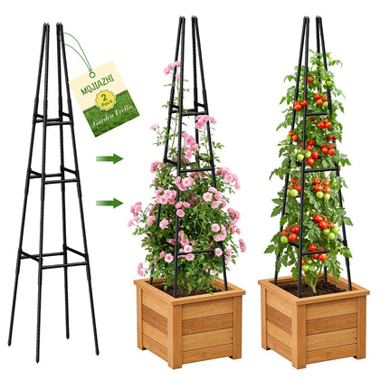 MQJIAZHI Garden Obelisk Trellis outdoors 63-inch height supports climbing plants and blooms
