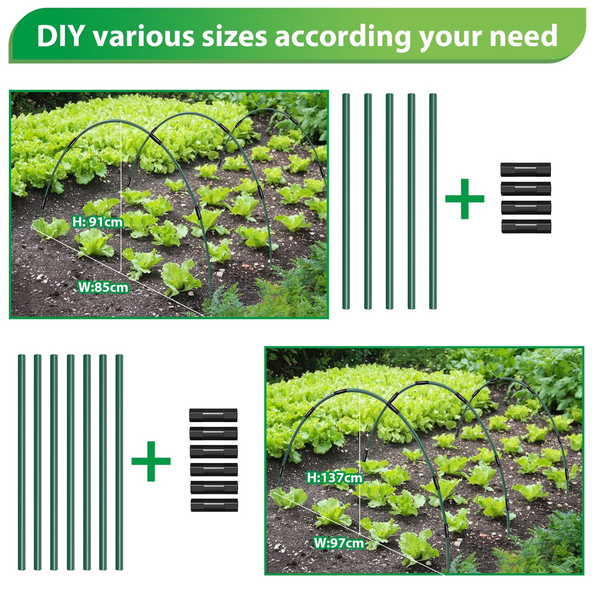MQJIAZHI grow tunnel kit assembled for quick, tool-free setup.