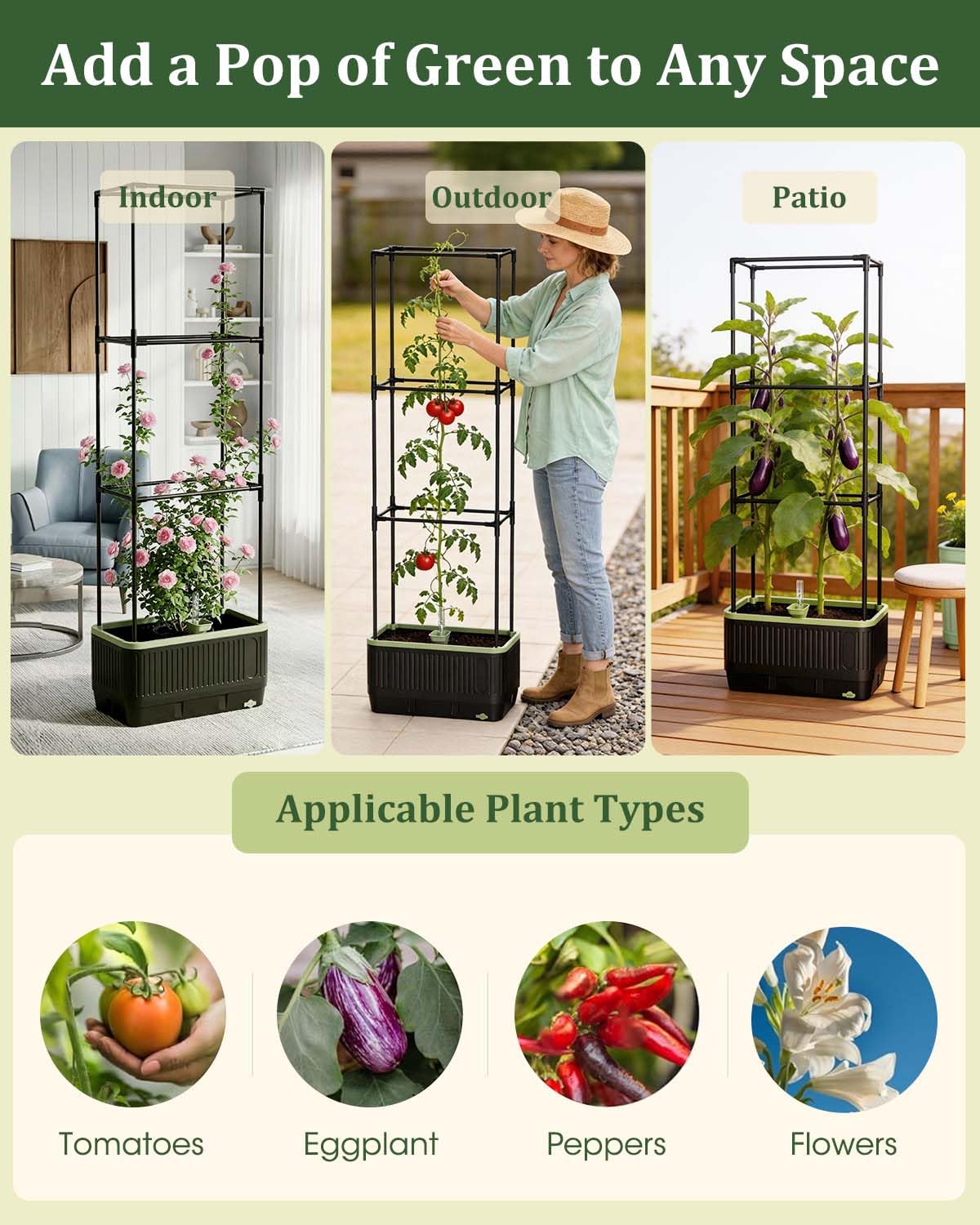 MQJIAZHI versatile indoor outdoor planter on balcony