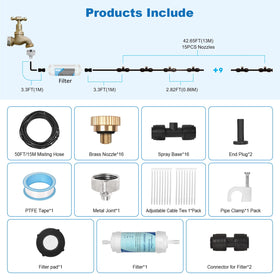 MQJIAZHI installation-free outdoor misting system mounted on a garden wall.