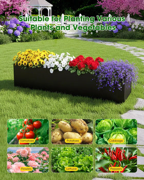 Versatile for balconies and small patios with planter bags.
