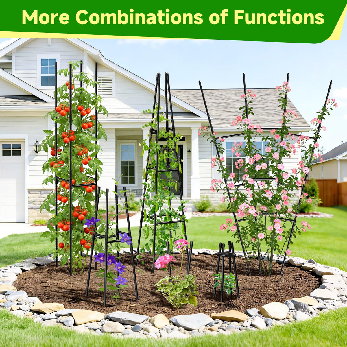 MQJIAZHI obelisk trellis sturdy structure keeps vines secure and organized