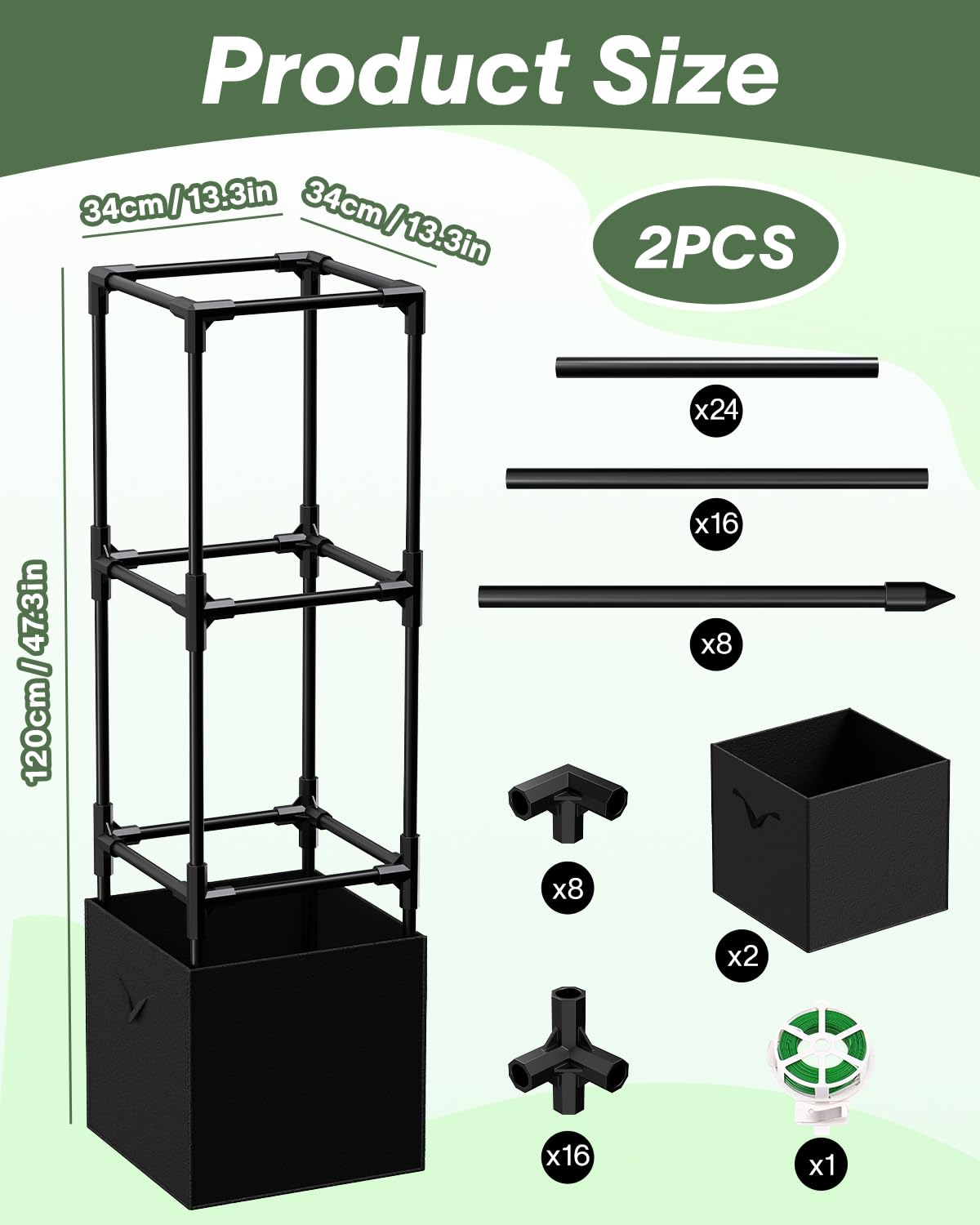 Compact trellis fits pots, keeping indoor spaces neat