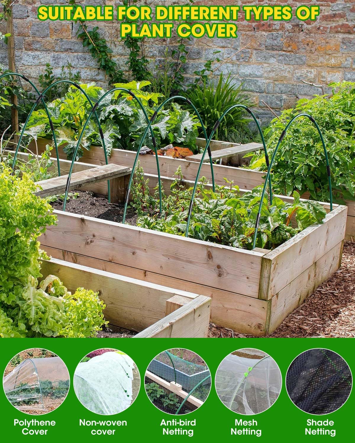 MQJIAZHI raised-bed garden setup enables versatile plant support.