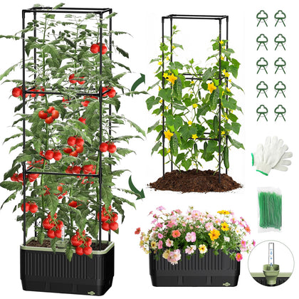 MQJIAZHI self-watering planter exterior view for patios