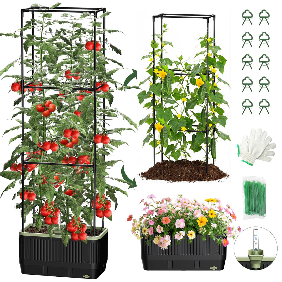 MQJIAZHI self-watering planter exterior view for patios