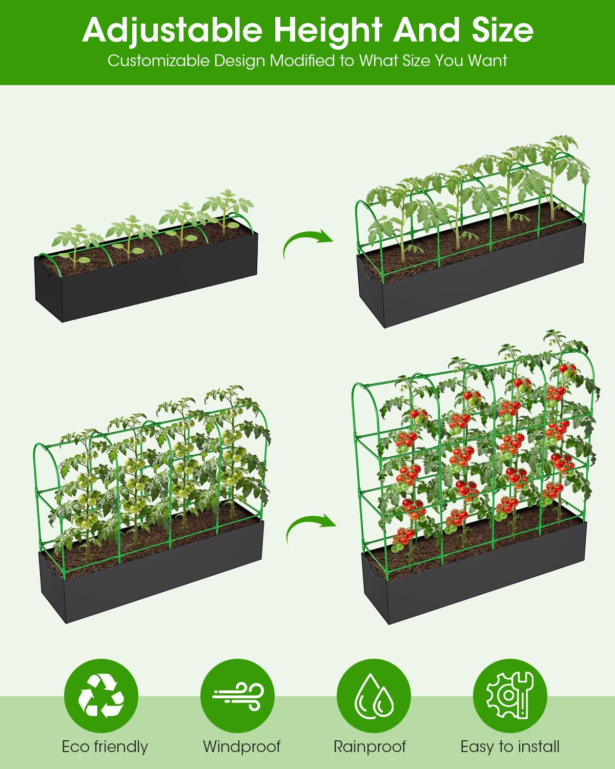 MQJIAZHI U-arch trellis four-arch close-up shows sturdy steel core