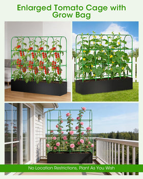 MQJIAZHI thriving vegetables and blooms supported by sturdy trellis system