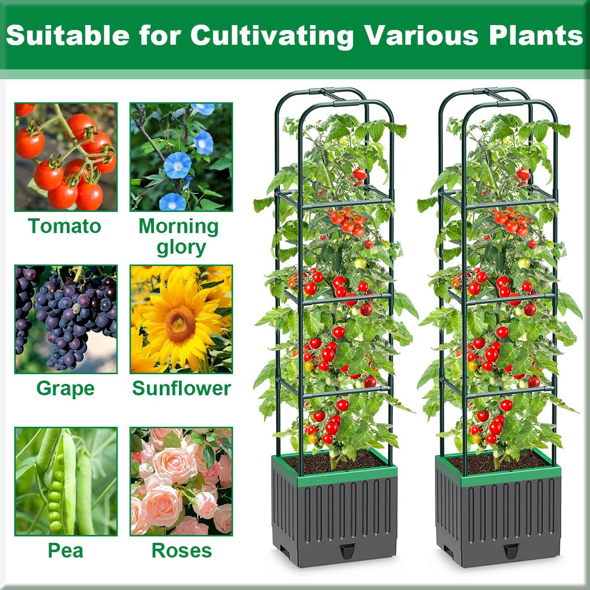 MQJIAZHI weatherproof garden planter suitable for balcony and patio
