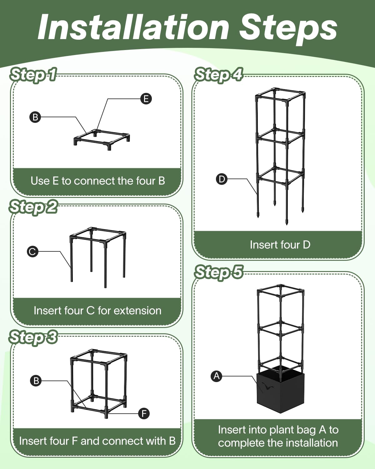 Weather-ready construction supports climbing fruit and flowering plants
