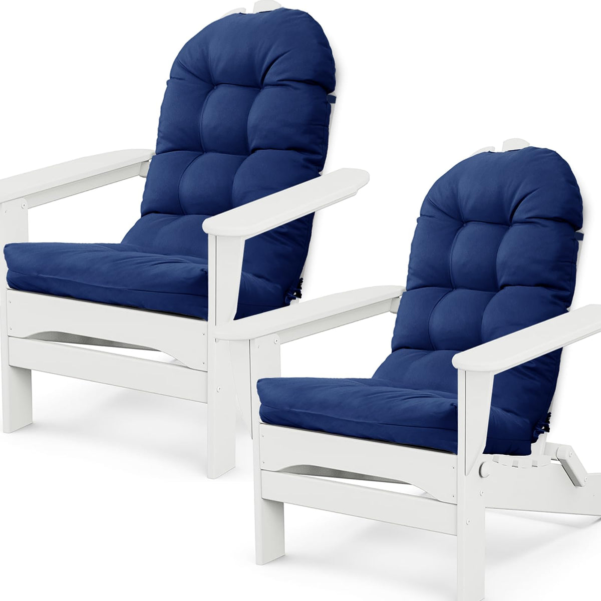 MQK Adirondack chair cushion front view with thick outdoor support.