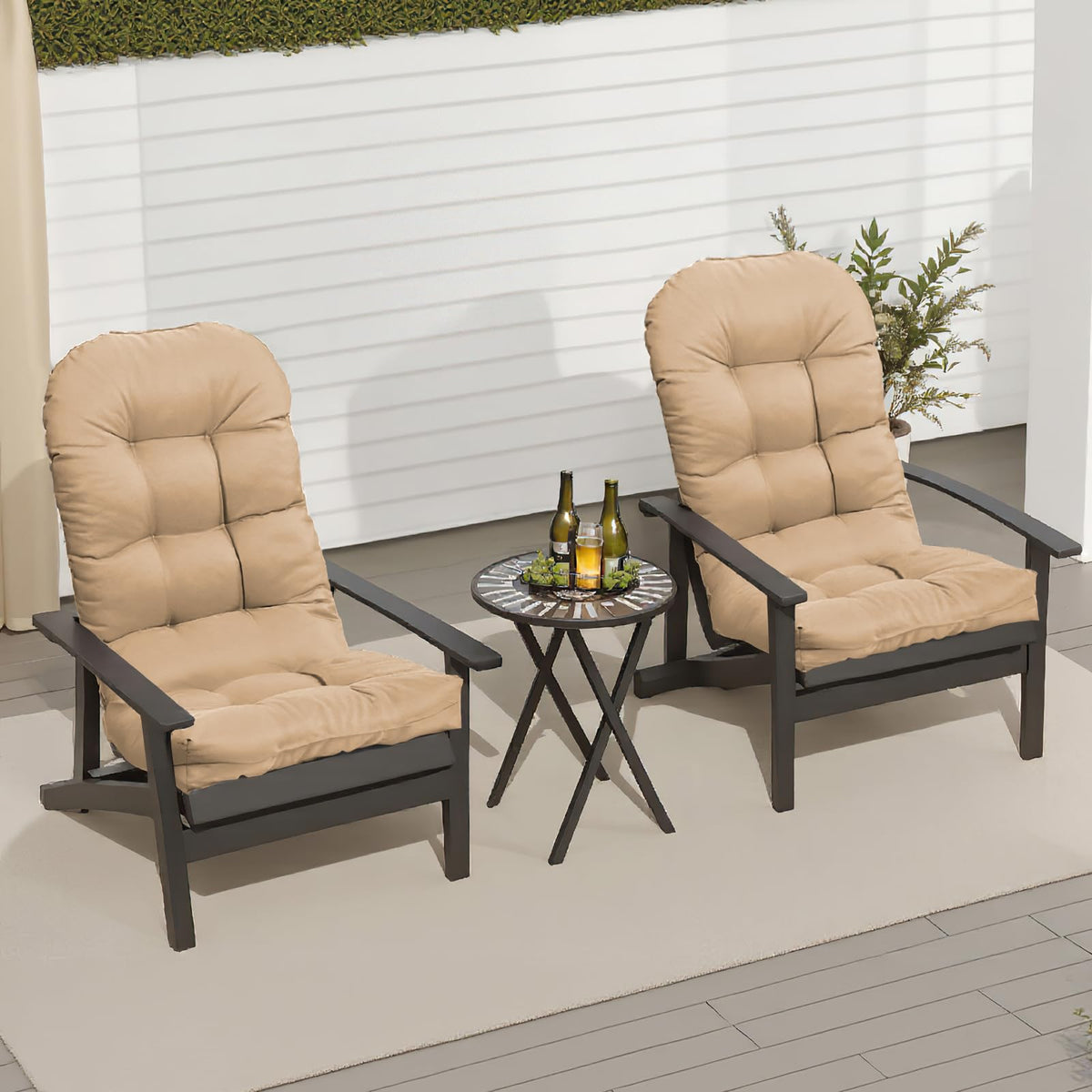 MQK Adirondack cushion shows high-elasticity PP cotton for comfort.