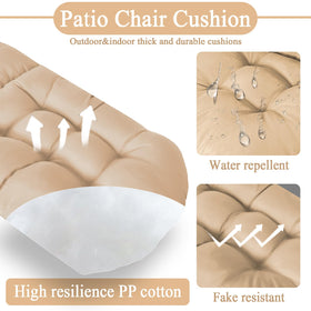 MQK Adirondack cushion on outdoor chair demonstrates indoor-outdoor versatility.