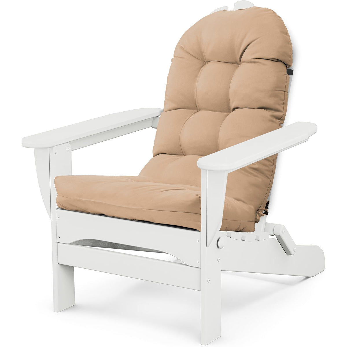 MQK Adirondack cushion with water-repellent fabric for outdoor use.
