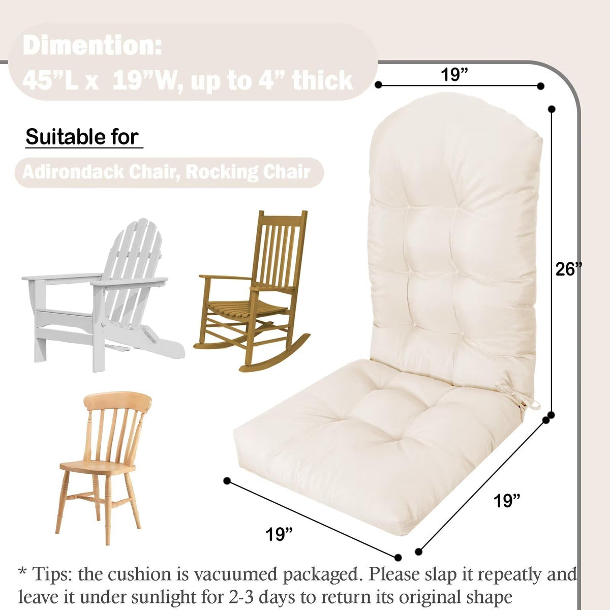MQK patio cushion showcases tufted design for style and comfort.